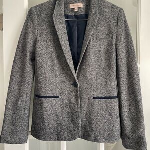 Philosophy Gray Wool-Blend Blazer with Notched Lapels